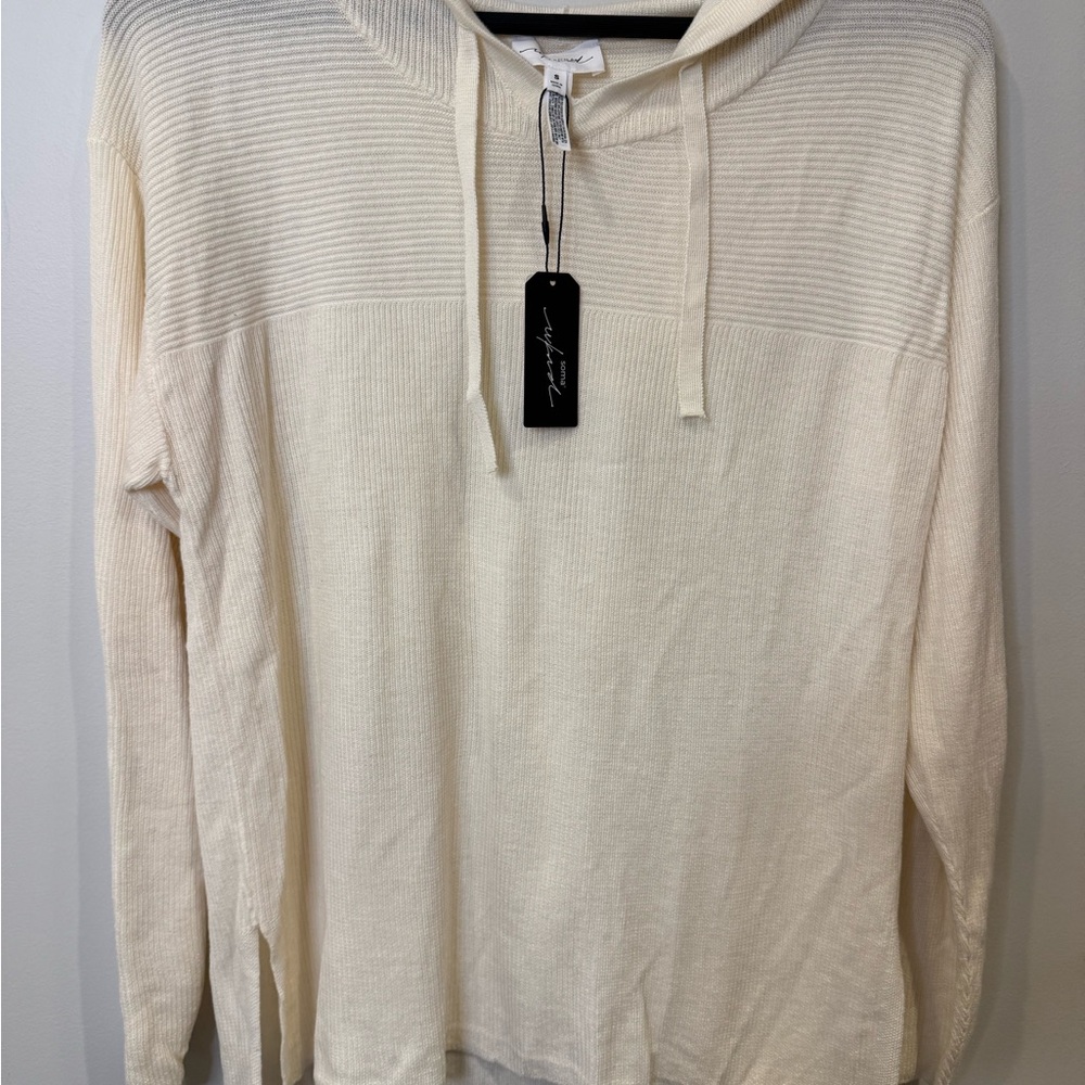 Women’s Ivory Hooded Sweater Top Size Small